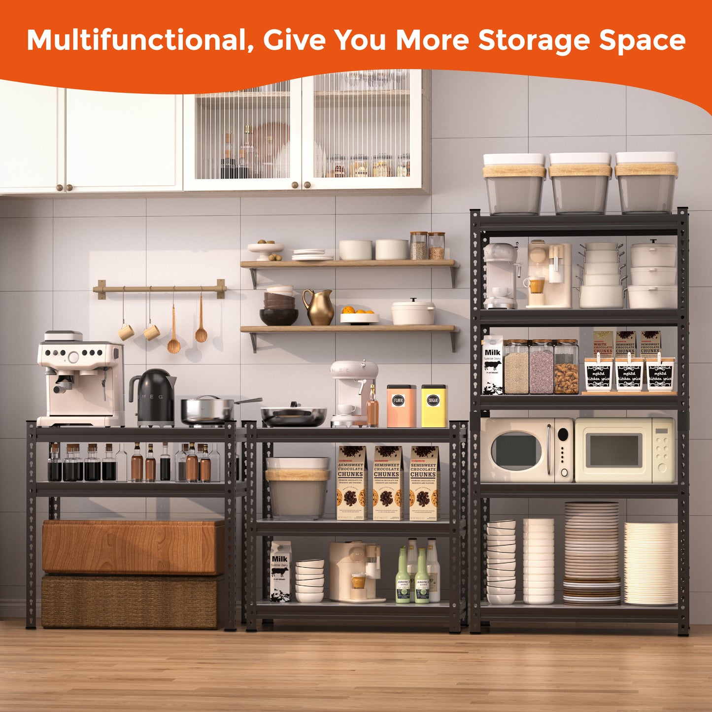 Cybertop 1830x900x400 Heavy-Duty Full Metal 5 Tier Shelving Unit Black