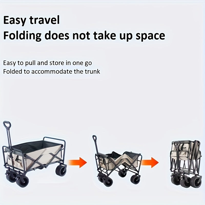 Folding Collapsible Utility Wagon Cart with Aluminum Table Plate