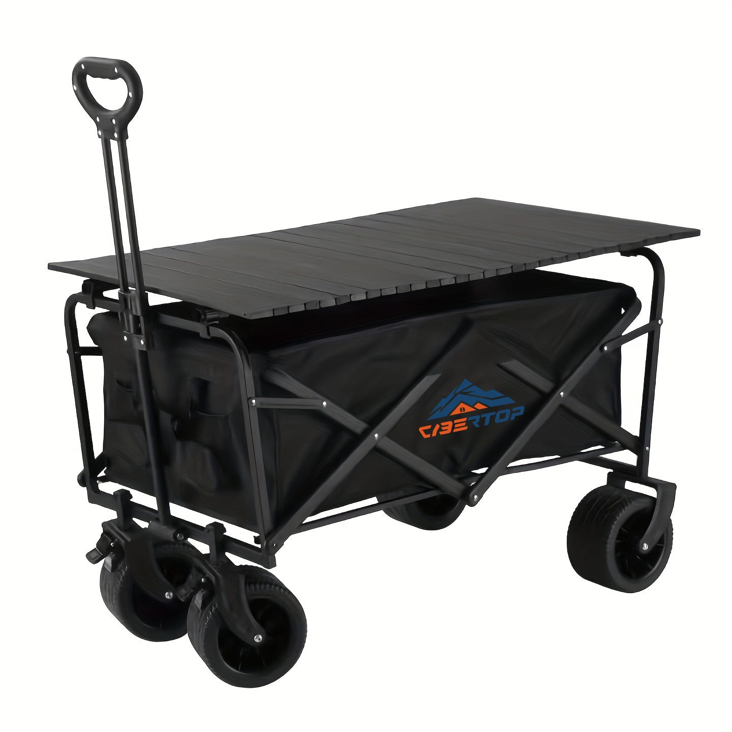 Folding Collapsible Utility Wagon Cart with Aluminum Table Plate