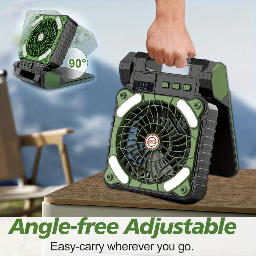 With LED Lights, Table Top Solar Camping Fan For Outdoor Use