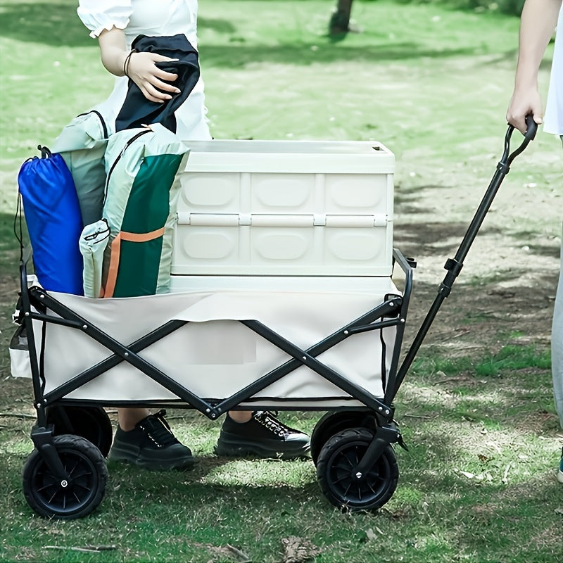 Folding Collapsible Utility Wagon Cart with Aluminum Table Plate