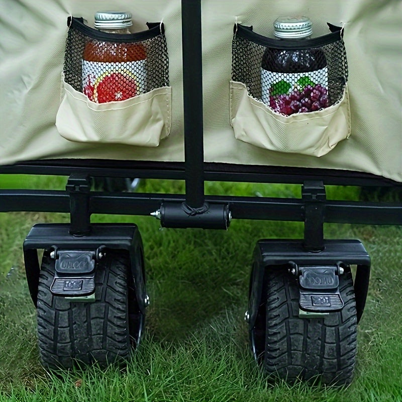 Folding Collapsible Utility Wagon Cart with Aluminum Table Plate