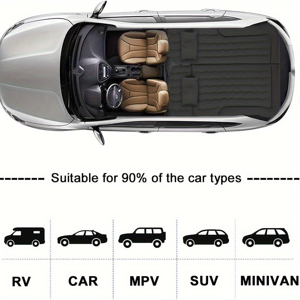 Inflatable Car Mattress, Car-mounted Inflatable Mattress, Can Be Used In The Back Seat Or Trunk, Equipped With A Car-use Inflatable Pump, Portable For Travel, Camping, Vacation, Sleeping Air Cushion Suitable For Car SUV Air Sofa With Two Air Pillows
