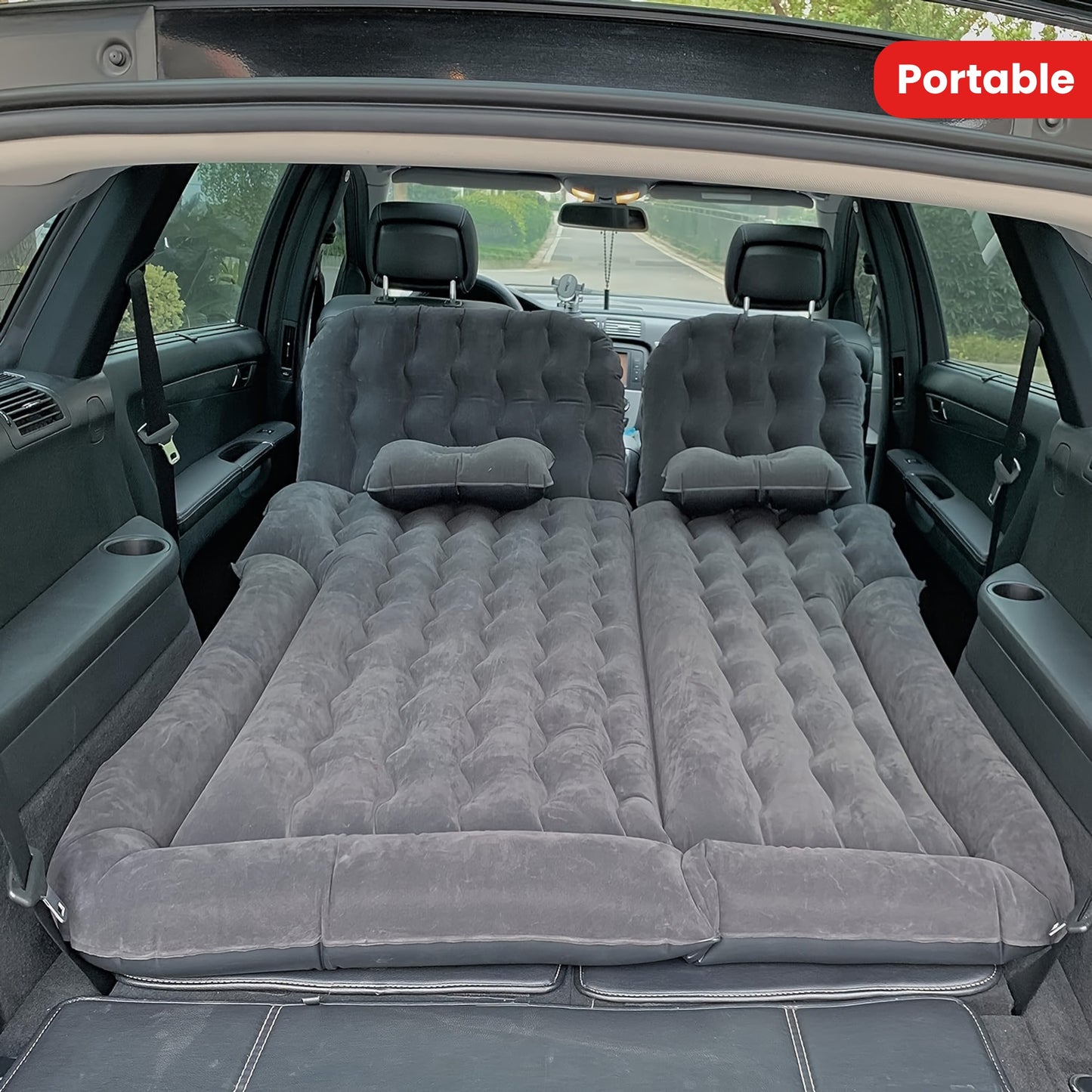 Inflatable Car Mattress, Car-mounted Inflatable Mattress, Can Be Used In The Back Seat Or Trunk, Equipped With A Car-use Inflatable Pump, Portable For Travel, Camping, Vacation, Sleeping Air Cushion Suitable For Car SUV Air Sofa With Two Air Pillows