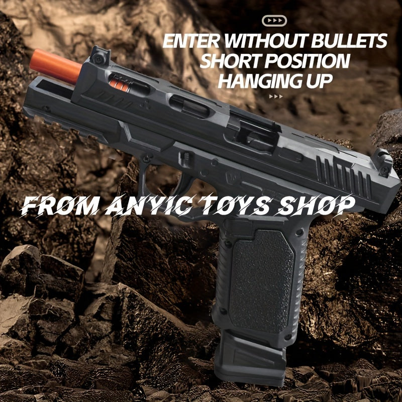 ANYC Mechanical BURST 1911 Toy Gun - Fully Automatic, High-Speed Action, Green/Blue/Black with 20 Soft Plastic Bullets & 6 Shells - Ideal for Outdoor Play, Parties & Birthday Gifts, Gun Toy