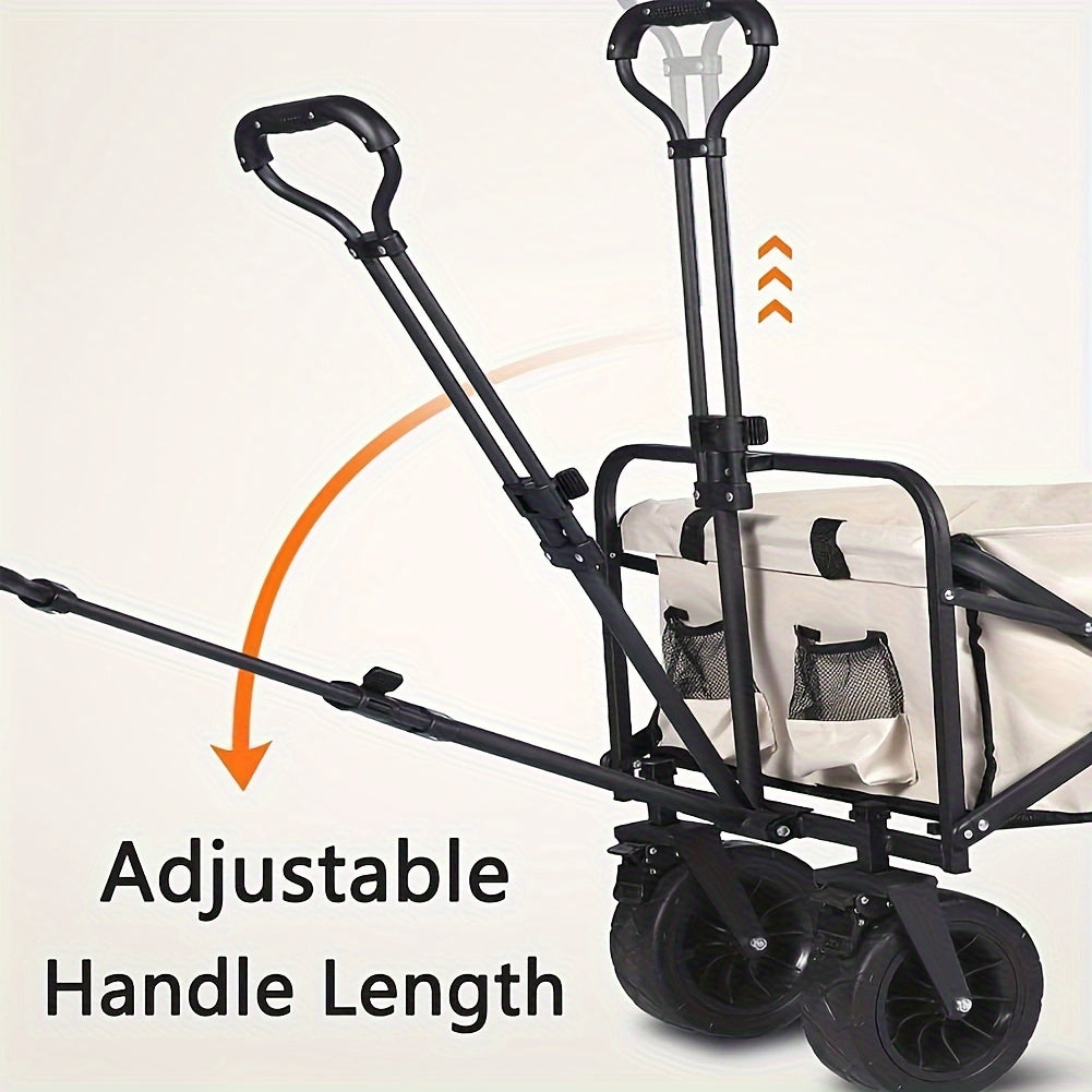 Folding Collapsible Utility Wagon Cart with Aluminum Table Plate