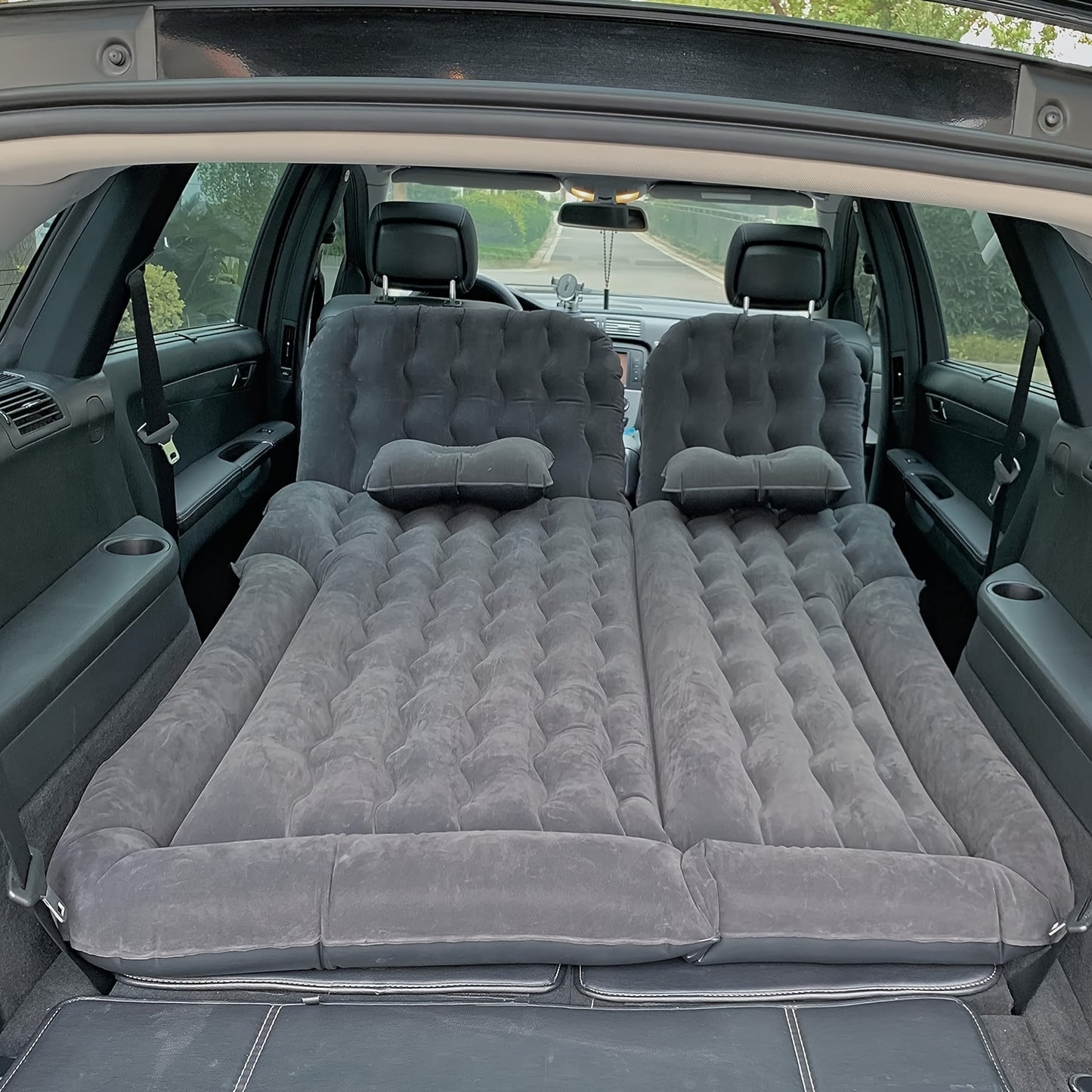 Inflatable Car Mattress, Car-mounted Inflatable Mattress, Can Be Used In The Back Seat Or Trunk, Equipped With A Car-use Inflatable Pump, Portable For Travel, Camping, Vacation, Sleeping Air Cushion Suitable For Car SUV Air Sofa With Two Air Pillows