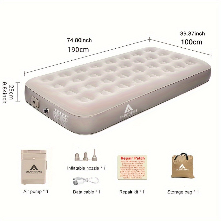 1pc Outdoor Inflatable Bed Sleeping Pad Inflatable Mat Tent Camping Home Automatic Inflatable Mat