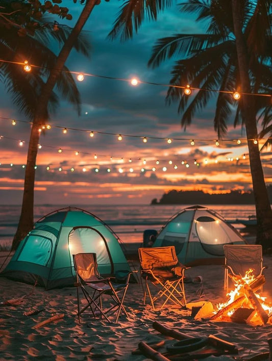 Preparation for beach camping in Australia