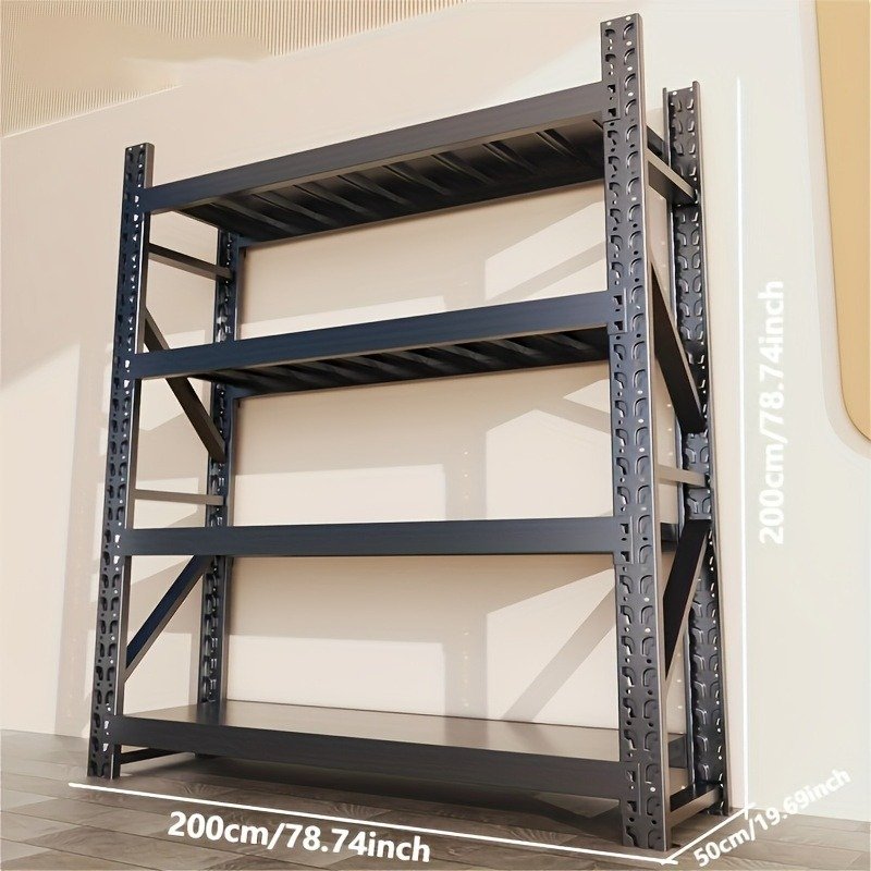 2M*2M*0.6M Heavy Duty Storage Metal Garage Shelving Unit 4-Tier - Black/White