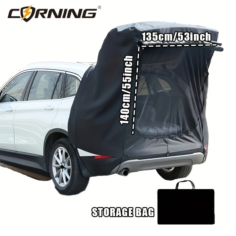 CORNING SUV Roof Tent with 2-Layer Zipper Door, Insect-Proof Mesh Design - Durable Polyester Soft Shell for All-Season Outdoor Camping, Includes Storage Bag, Camping Tent