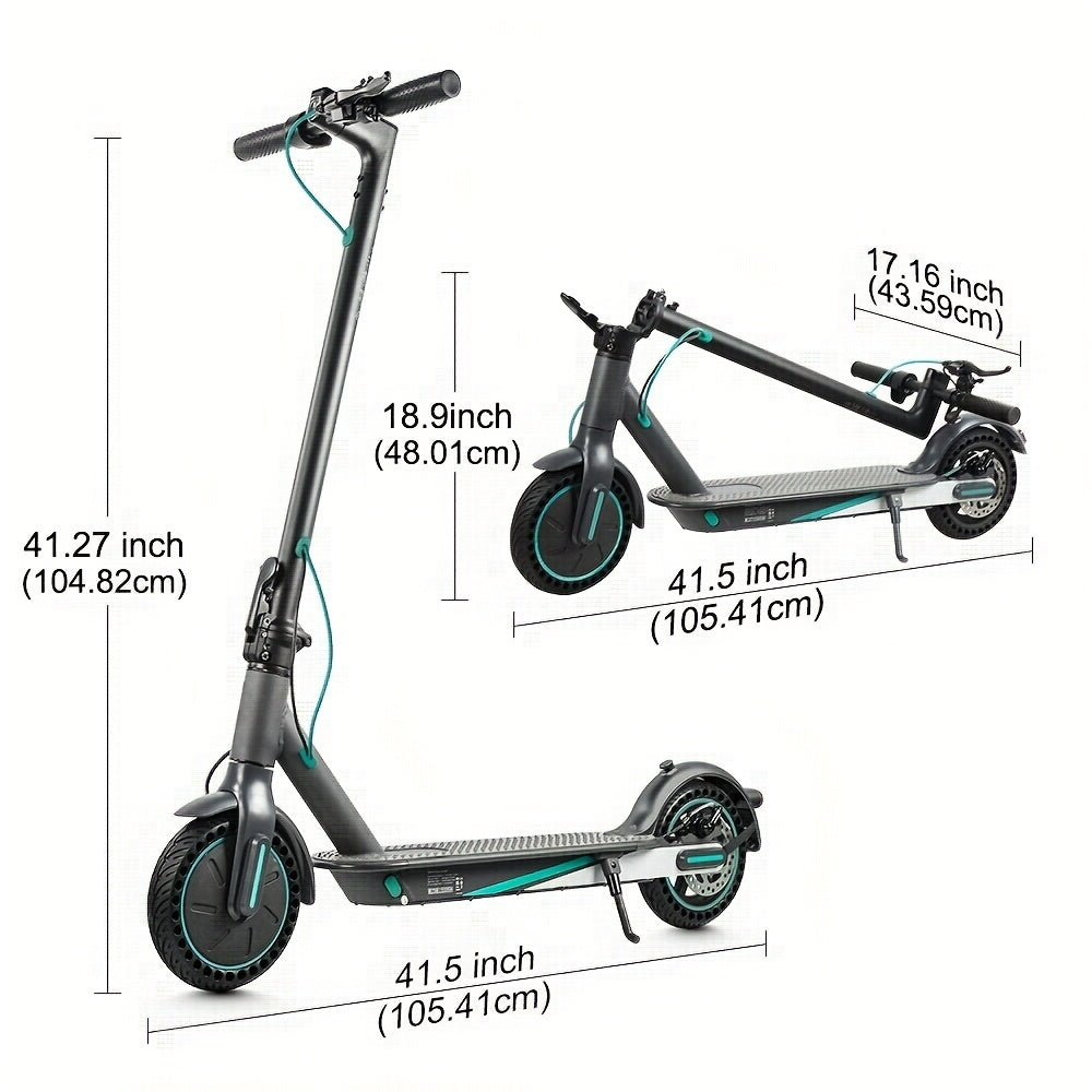 Mankeel Electric Scooter for Adults - 19 MPH, 350W Motor, 19-Mile Range, Foldable Design with 20.32cm Solid Tires, Dual Braking System (Disc & Ebrake), Wireless Connectivity, Rechargeable Battery, Black & Teal Accents